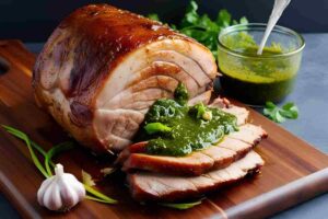 Spalla di maiale arrosto con salsa verde
