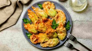fiori di zucca in pastella fritti