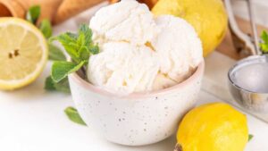 sorbetto al limone, menta, limoni