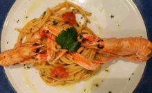 spaghetti agli scampi e gamberi