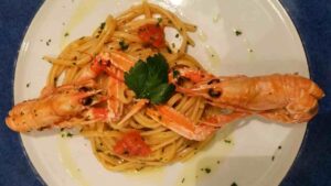 spaghetti agli scampi e gamberi