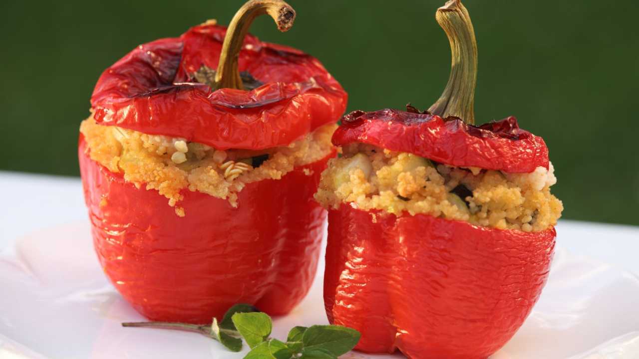 peperoni al forno ripieni di cous cous